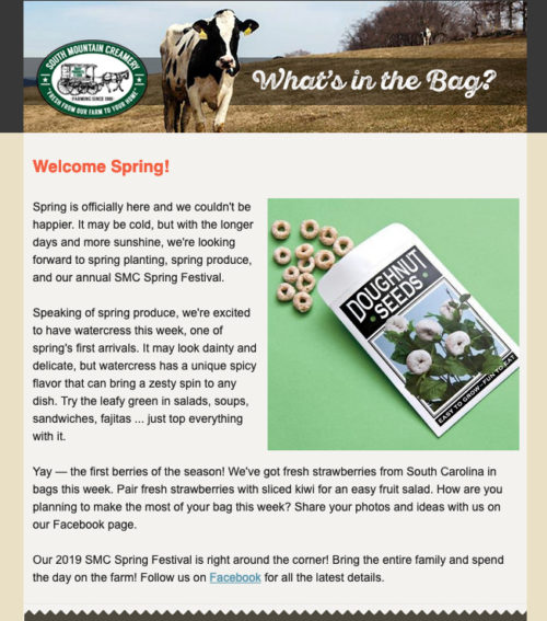 Digital Marketing - Email - South Mountain Creamery