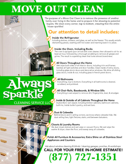 Project: Print Flyer for Always Sparkle Cleaning Service