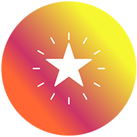 Icon: gradient circle with star in center. 
